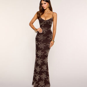 Veiled Garden Floral Burnout Maxi Dress