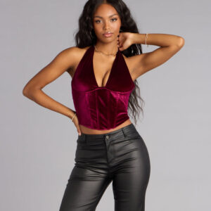 Windsor Velvet Crush Halter Bustier Top Velvet Crush Halter Bustier Top