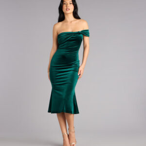 Windsor Velvet Dream One Shoulder Midi Dress Velvet Dream One Shoulder Midi Dress