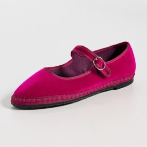 Flabelus Velvet Mary Jane Flats