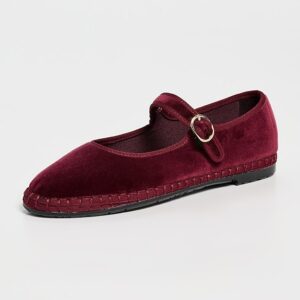 Velvet Mary Jane Flats