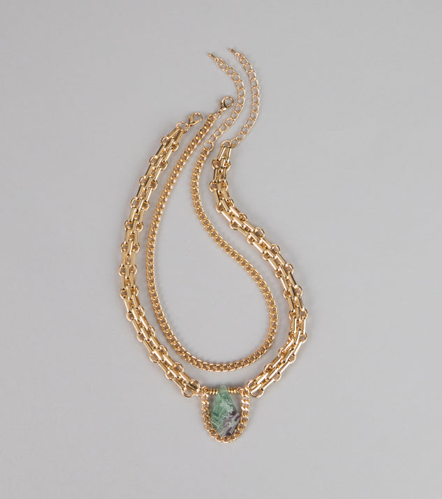 Windsor Vibe Check Statement Stone Necklace Set