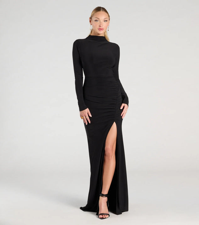 Windsor Vienna Long Sleeve Open Back Bodycon Formal Dress