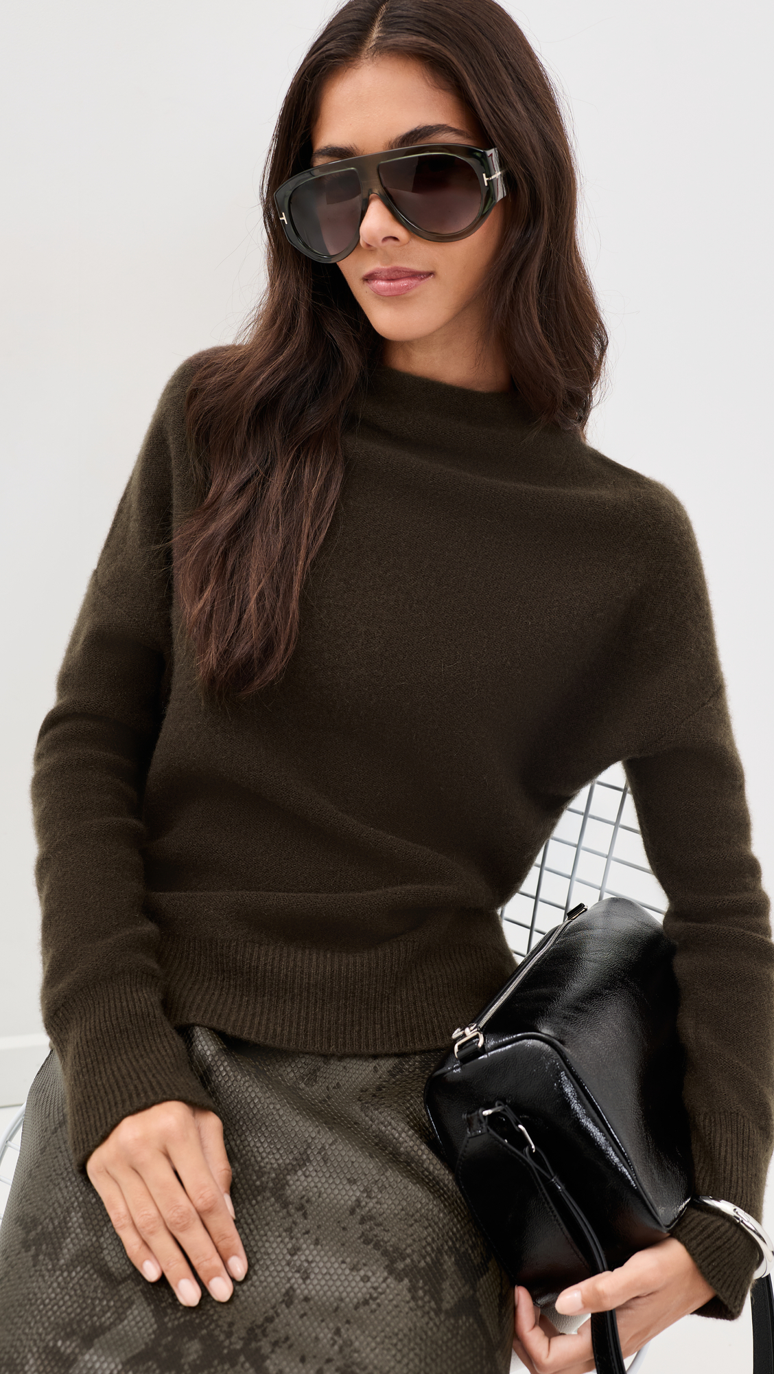 Vince Boiled Cashmere Funnel Neck Pullover - Image 2