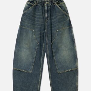 CLESSTE Vintage Dyed Selvedge Denim Double Knee Curved Worker Pants Vintage Dyed Selvedge Denim Double Knee Curved Worker Pants