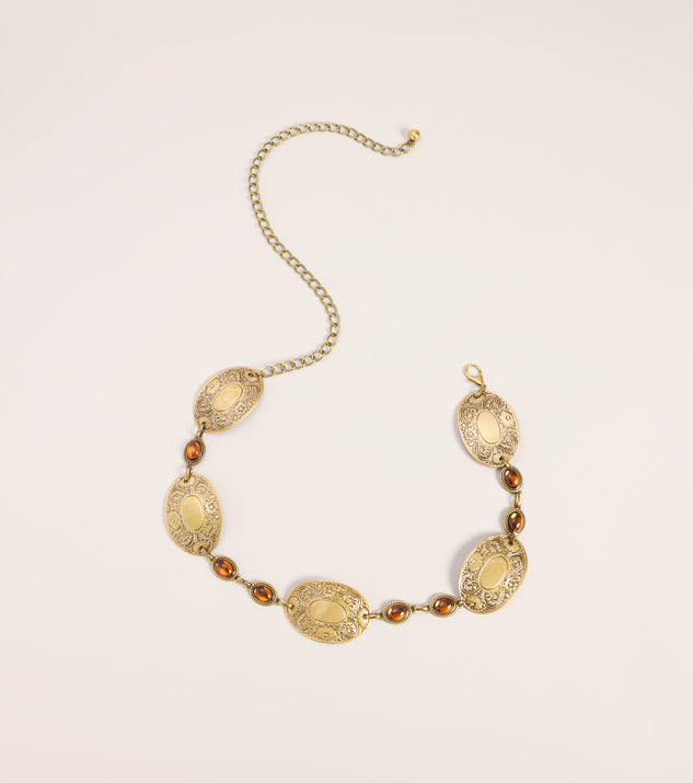 Windsor Vintage Finish Stone Concho Chain Belt
