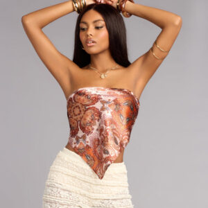 Windsor Vintage Heat Satin Paisley Top Vintage Heat Satin Paisley Top