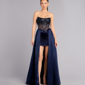 Vivian Satin High Low Formal Dress