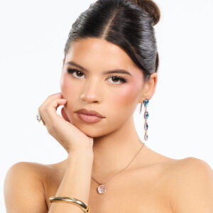Vivid Shine Gemstone Drop Earrings