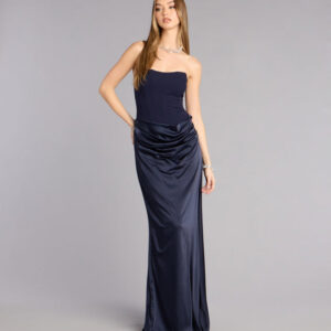 Windsor Vivienne Formal Woven Satin Pleated Dress