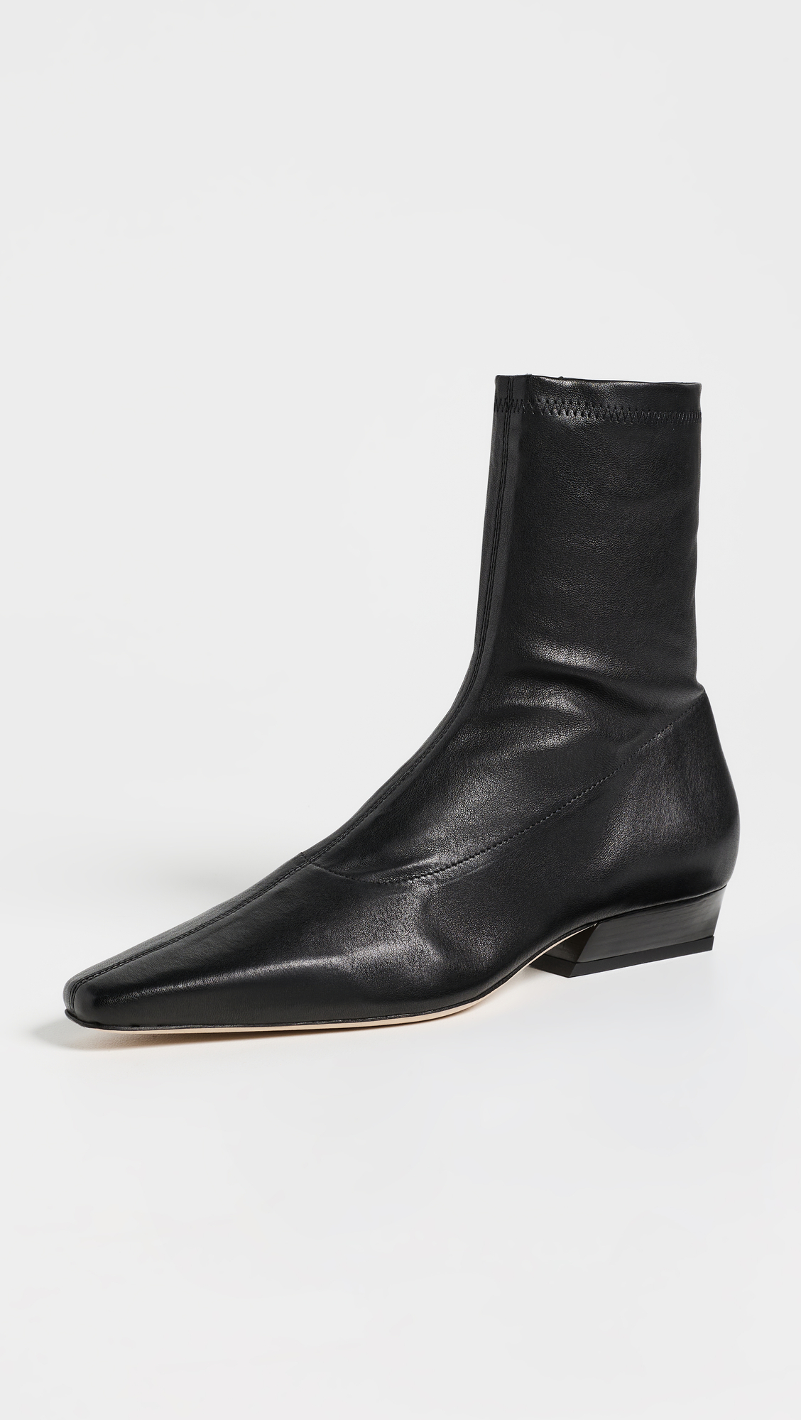 STAUD Wally Sock Flat Leather Ankle Boots