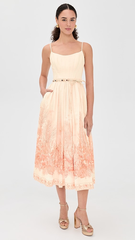 Zimmermann Wanderlust Corset Midi Dress