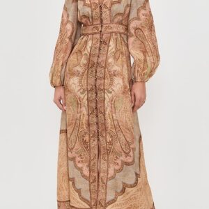 Zimmermann Wanderlust Plunge Midi Dress