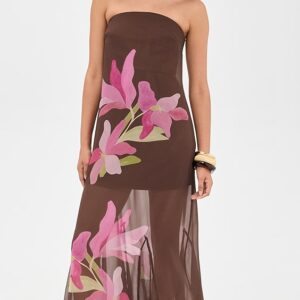The Wolf Gang Waterlily Lupa Strapless Maxi Dress