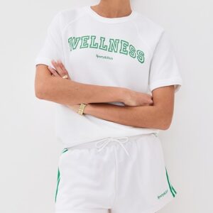Wellness Ivy Flocked Short Sleeve Crewneck Sweatshirt