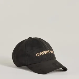 Western Chic Faux Suede Cowboy Script Hat