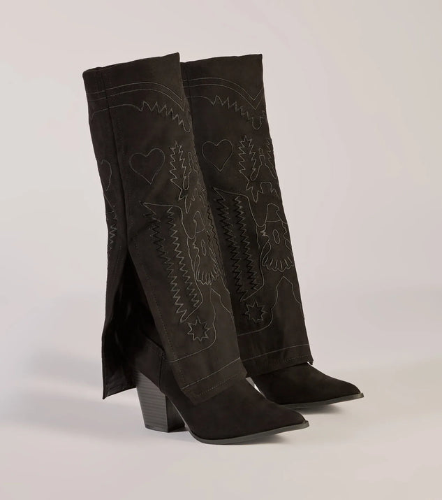 Windsor Western Flair Foldover Under-The-Knee-Boots