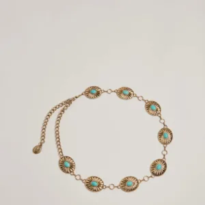 Western Glam Concho Chain Stone Belt