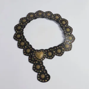 Western Love Heart Medallion Faux Leather Belt