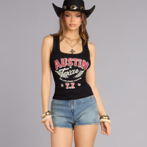 Windsor Western Nights Texas Graphic Tank Top Western Nights Texas Graphic Tank Top