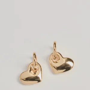 Whimsical Romance Heart Charm Huggie Earrings