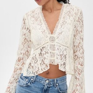 Free People Whispering Love Lace Top Whispering Love Lace Top