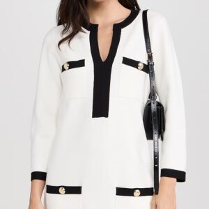 English Factory White And Black Mini Knit Dress White And Black Mini Knit Dress