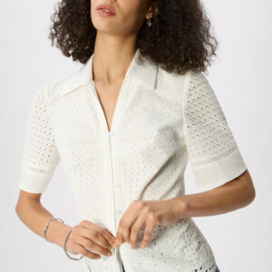 White Cotton Broderie Shirt
