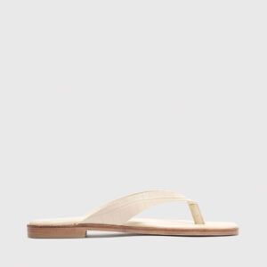 White Croc Embossed Flip Flop