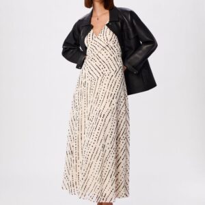 White Dashed Spot Dobby Maxi Dress White Dashed Spot Dobby Maxi Dress