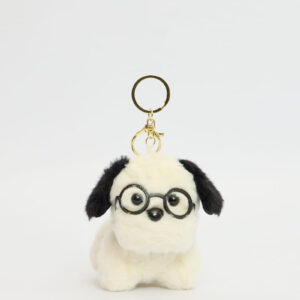 Ally Fashion White Dog Keyring Bag Charm