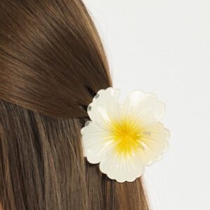 White Flower Claw Clip