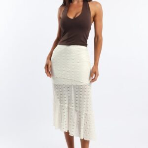 White Lace Midi Skirt