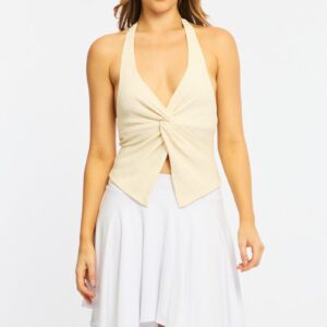 White Midi Scarf Skirt Handkerchief Hem Modal Blend
