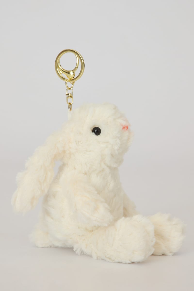 Ally Fashion White Rabbit Keychain Bag Charm