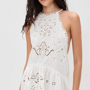 FARM Rio White Richilieu Mini Dress White Richilieu Mini Dress