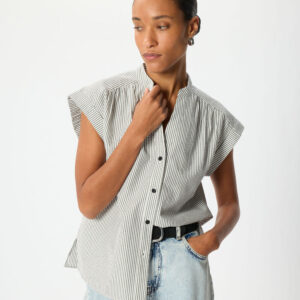 White Seersucker Stripe Shirt
