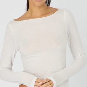 Ally Fashion White Sheer Top Long Sleeve
