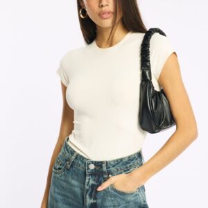 Ally Fashion White T-shirt Cap Sleeve Supersoft White T-shirt Cap Sleeve Supersoft