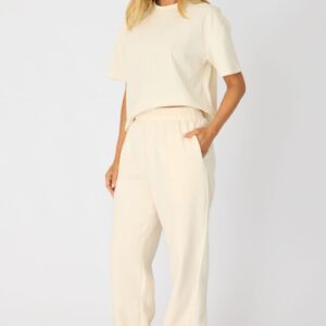 White Track Pants Elasticated Waist
