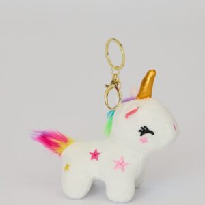 Ally Fashion White Unicorn Keyring Bag Charm