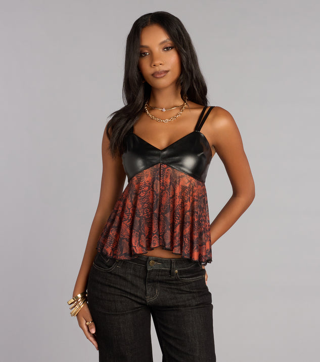 Windsor Wild Card Flyaway Animal Print Top