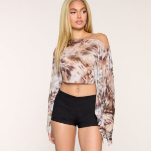 Wild Card Sheer Mesh Poncho Top