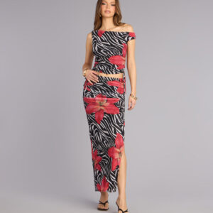 Windsor Wild Instinct Zebra Floral Skirt Wild Instinct Zebra Floral Skirt