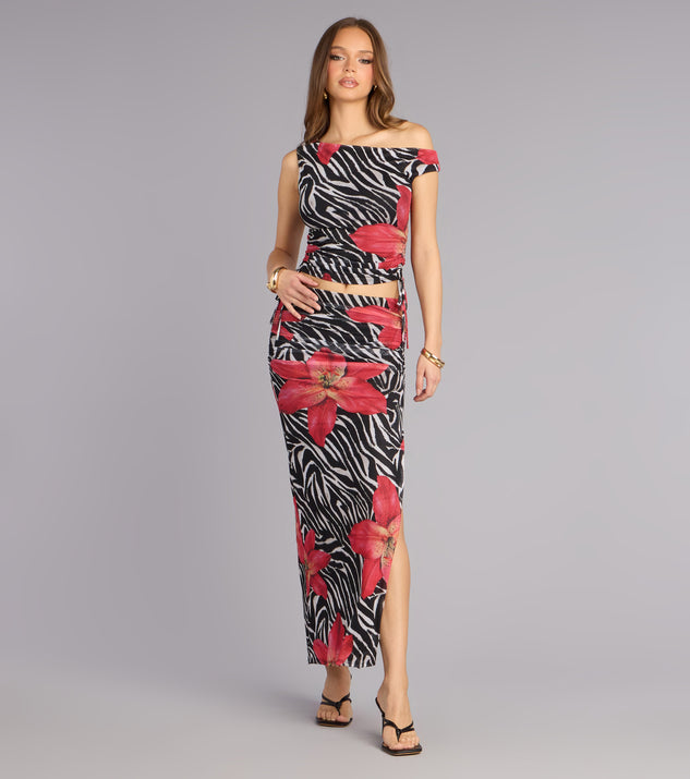 Windsor Wild Instinct Zebra Floral Skirt