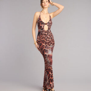 Windsor Wildly Fierce Leopard Floral Maxi Dress Wildly Fierce Leopard Floral Maxi Dress