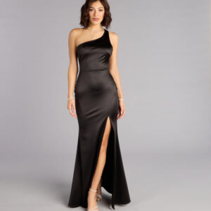 Windsor Willow Satin One-Shoulder Formal Dress Willow Satin One-Shoulder Formal Dress