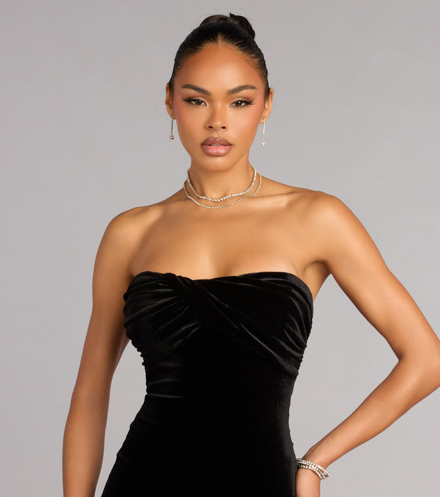 Windsor Adella Velvet Strapless Mermaid Formal Dress - Image 3