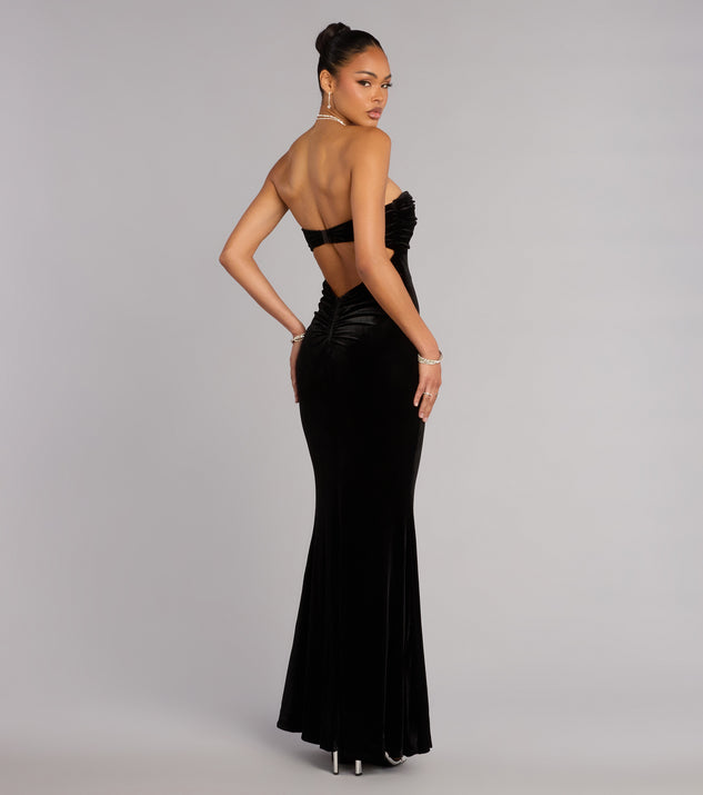 Windsor Adella Velvet Strapless Mermaid Formal Dress - Image 2