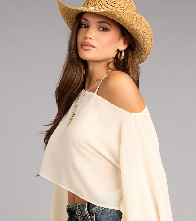 Windsor Airy Attitude Chiffon Poncho Top - Image 3